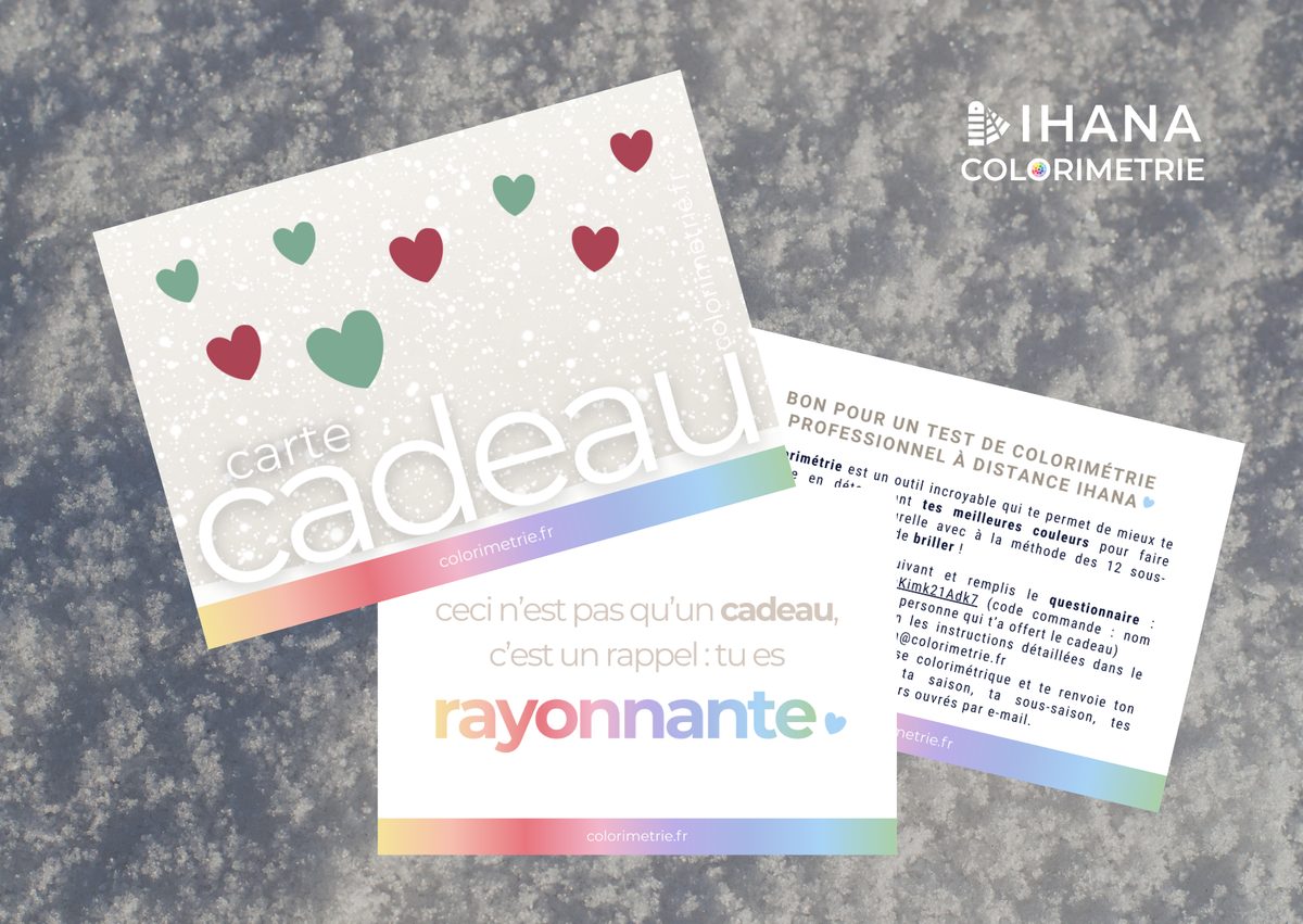 Carte cadeau - test colorimétrie