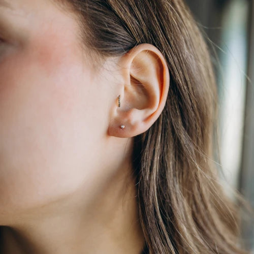 Puces d'oreilles avec oxyde de zirconium dorées intemporelles IHANA - acier inoxydable (paire de 2)